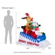 Glitzhome 6FT Lighted Inflatable Skiing Santa, Snowman and Dog
