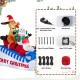 Glitzhome 6FT Lighted Inflatable Skiing Santa, Snowman and Dog