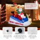 Glitzhome 6FT Lighted Inflatable Skiing Santa, Snowman and Dog