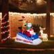 Glitzhome 6FT Lighted Inflatable Skiing Santa, Snowman and Dog