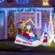 Glitzhome 6FT Lighted Inflatable Skiing Santa, Snowman and Dog