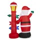 Glitzhome 7FT Lighted Inflatable Santa with Lamp Post Sign Decor