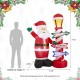 Glitzhome 7FT Lighted Inflatable Santa with Lamp Post Sign Decor