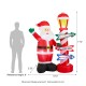 Glitzhome 7FT Lighted Inflatable Santa with Lamp Post Sign Decor