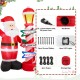 Glitzhome 7FT Lighted Inflatable Santa with Lamp Post Sign Decor