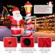 Glitzhome 7FT Lighted Inflatable Santa with Lamp Post Sign Decor