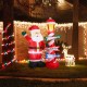Glitzhome 7FT Lighted Inflatable Santa with Lamp Post Sign Decor