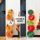 Glitzhome 41.75"H Fall and Christmas Double Sided Wooden Pumpkin and Ornament Porch Sign