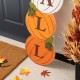 Glitzhome 41.75"H Fall and Christmas Double Sided Wooden Pumpkin and Ornament Porch Sign