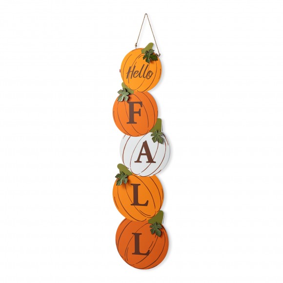 Glitzhome 41.75"H Fall and Christmas Double Sided Wooden Pumpkin and Ornament Porch Sign