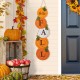 Glitzhome 41.75"H Fall and Christmas Double Sided Wooden Pumpkin and Ornament Porch Sign