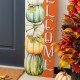 Glitzhome 42"H Lighted Fall Wood Stacked Pumpkins Welcome Porch Sign w/Timer