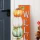 Glitzhome 42"H Lighted Fall Wood Stacked Pumpkins Welcome Porch Sign w/Timer
