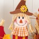 Glitzhome 36"H Fall S/3 Wood Sacrecrow Family Porch Decor, Two Function (S/3 or Single Piece)