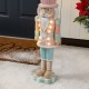 Glitzhome 28"H Lighted Macaron Pink and Blue Resin Christmas Cupcake Nutcracker Porch Decor w/Timer