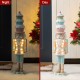 Glitzhome 28"H Lighted Macaron Pink and Blue Resin Christmas Cupcake Nutcracker Porch Decor w/Timer