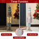 Glitzhome 28"H Lighted Macaron Pink and Blue Resin Christmas Cupcake Nutcracker Porch Decor w/Timer