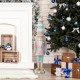 Glitzhome 28"H Lighted Macaron Pink and Blue Resin Christmas Cupcake Nutcracker Porch Decor w/Timer