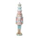 Glitzhome 28"H Lighted Macaron Pink and Blue Resin Christmas Cupcake Nutcracker Porch Decor w/Timer
