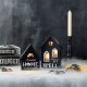 Glitzhome 8"H S/2 Lighted Halloween Wooden Hauted House Table Decor