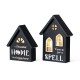 Glitzhome 8"H S/2 Lighted Halloween Wooden Hauted House Table Decor
