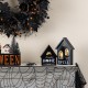 Glitzhome 8"H S/2 Lighted Halloween Wooden Hauted House Table Decor