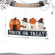 Glitzhome 12"L Halloween Wooden TRICK OR TREAT Pumpkin & Ghosts Table Decor