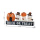 Glitzhome 12"L Halloween Wooden TRICK OR TREAT Pumpkin & Ghosts Table Decor