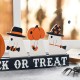 Glitzhome 12"L Halloween Wooden TRICK OR TREAT Pumpkin & Ghosts Table Decor