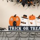 Glitzhome 12"L Halloween Wooden TRICK OR TREAT Pumpkin & Ghosts Table Decor