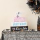 Glitzhome 11.75"H Halloween Lighted Pink Wooden Ghost Block Word Sign