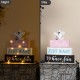Glitzhome 11.75"H Halloween Lighted Pink Wooden Ghost Block Word Sign