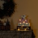 Glitzhome 11.75"H Halloween Lighted Pink Wooden Ghost Block Word Sign
