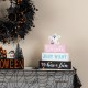 Glitzhome 11.75"H Halloween Lighted Pink Wooden Ghost Block Word Sign