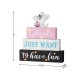 Glitzhome 11.75"H Halloween Lighted Pink Wooden Ghost Block Word Sign
