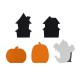 Glitzhome S/5 Halloween Wooden Haunted House, Pumpkin & Ghost Table Block Set