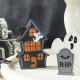 Glitzhome S/5 Halloween Wooden Haunted House, Pumpkin & Ghost Table Block Set