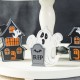Glitzhome S/5 Halloween Wooden Haunted House, Pumpkin & Ghost Table Block Set