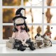 Glitzhome 29“H Halloween Pink Fabric Dressed Witch Sitter