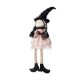 Glitzhome 29“H Halloween Pink Fabric Dressed Witch Sitter