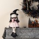 Glitzhome 29“H Halloween Pink Fabric Dressed Witch Sitter