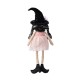 Glitzhome 29“H Halloween Pink Fabric Dressed Witch Sitter