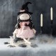 Glitzhome 29“H Halloween Pink Fabric Dressed Witch Sitter