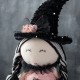 Glitzhome 29“H Halloween Pink Fabric Dressed Witch Sitter
