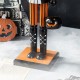 Glitzhome 18.50"H Halloween Wood Black Cat Nutcracker w/Pumpkin Ornament