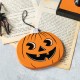 Glitzhome 18.50"H Halloween Wood Black Cat Nutcracker w/Pumpkin Ornament