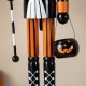 Glitzhome 18.50"H Halloween Wood Black Cat Nutcracker w/Pumpkin Ornament