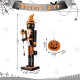 Glitzhome 18.50"H Halloween Wood Black Cat Nutcracker w/Pumpkin Ornament