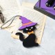 Glitzhome 18.50"H Halloween Wood Witch Nutcracker w/Witch Cat Ornament