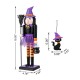 Glitzhome 18.50"H Halloween Wood Witch Nutcracker w/Witch Cat Ornament